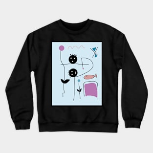 Kids and Modern Dance Stick Figure Crewneck Sweatshirt